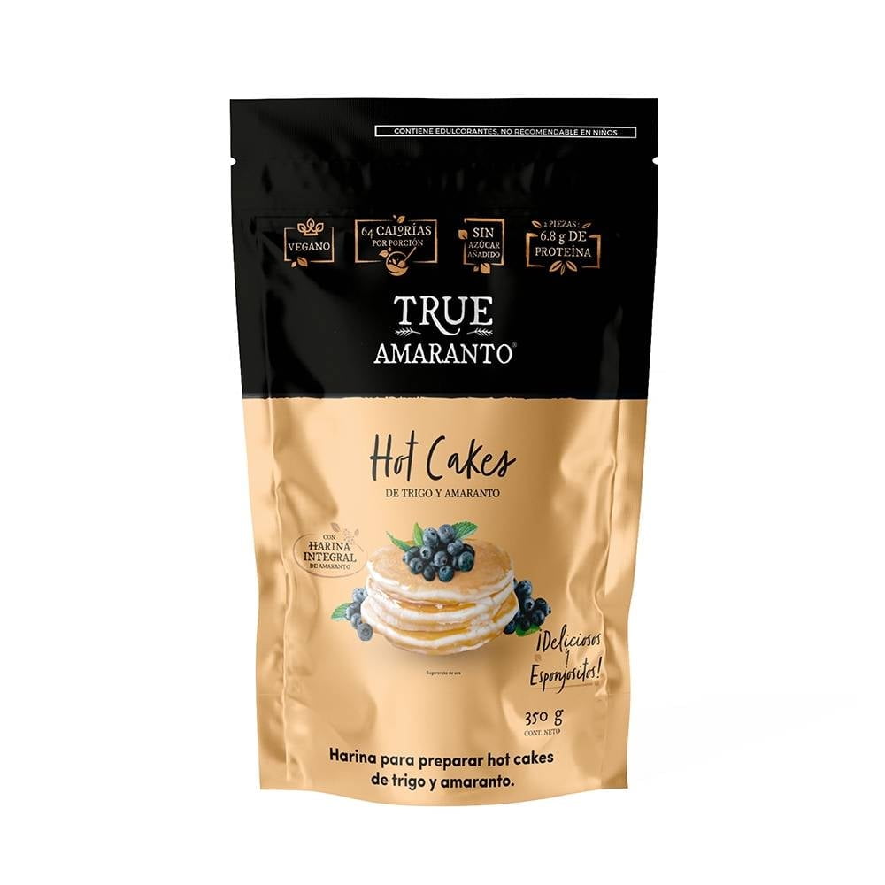 Empaque real de harina para hot cakes True Amaranto de trigo y amaranto, 350 g